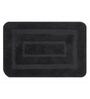 Black Geometric Microfibre 24x16 Inches AntiSkid Bath Mat (Set of 2)
