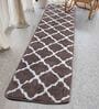 Brown Microfibre 71 x 18 Inches Machine Made Floor Runner