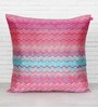 Pink Zig Zag Silk 12 x 12 Inches Cushion Cover