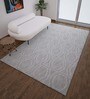 Grey Wool Geometrical 5  x 8  Feet Hand Woven Carpet