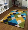Multicolor Geometric Wool 4 ft x 6 ft Hand Tufted Carpet