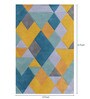 Blue Geometric Wool 4 ft x 6 ft Hand Tufted Carpet