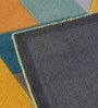 Blue Geometric Wool 4 ft x 6 ft Hand Tufted Carpet