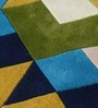 Multicolor Geometric Wool 4 ft x 6 ft Hand Tufted Carpet