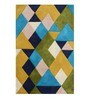 Multicolor Geometric Wool 4 ft x 6 ft Hand Tufted Carpet