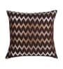 Brown Zig Zag Polyester 16 x 16 Inches Cushion Covers (Set of 5)