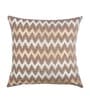 Off White Zig Zag Polyester 16 x 16 Inches Cushion Covers (Set of 5)