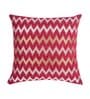 Maroon Zig Zag Polyester 16 x 16 Inches Cushion Covers (Set of 5)