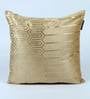 Beige Abstract Velvet 16 x 16 Inches Cushion Cover