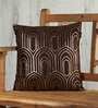 Geometric Velvet Brown 16 x 16 Inches 1 Cushion Cover