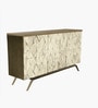 Geometric Solid Wood Sideboard in Walnut Finish