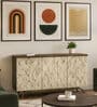 Geometric Solid Wood Sideboard in Walnut Finish