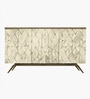 Geometric Solid Wood Sideboard in Walnut Finish