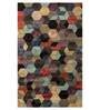 Multicolor Wool And Viscose Geometrical 5  x 8  Feet Hand Tufted Carpet