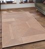 Beige Geometric Wool 4 ft x 6 ft Hand Tufted Carpet