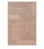 Beige Geometric Wool 4 ft x 6 ft Hand Tufted Carpet