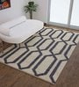 Beige Jute Geometrical 8  x 10  Feet Hand Woven Carpet