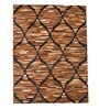 Brown Leather Ogee 4 x 6 Feet Hand Tufted Carpet