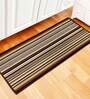 Brown Polyester 22 x 55 Inches Machine Made Floor Runner