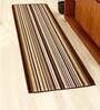 Brown Polyester 22 x 55 Inches Machine Made Floor Runner