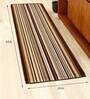 Brown Polyester 22 x 55 Inches Machine Made Floor Runner