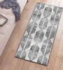 Grey Polyester 24 x 60 Inches Machine Made Floor Runner