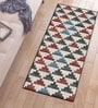 Multicolor Polyester 24 x 60 Inches Machine Made Floor Runner