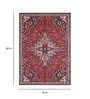 Red Persian Polyester 3 ft x 5 ft Machine Made Carpet