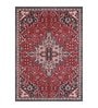 Red Persian Polyester 3 ft x 5 ft Machine Made Carpet