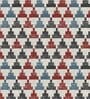 Red Geometric Polyester 3 ft x 5 ft Machine Made Carpet