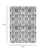 Grey Abstract Polyester 3 ft x 5 ft Machine Made Carpet