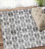 Grey Abstract Polyester 3 ft x 5 ft Machine Made Carpet