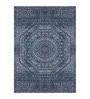 Blue Persian Polyester 4 ft x 6 ft Machine Made Carpet