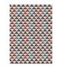 Red Abstract Polyester 5 ft x 7 ft Machine Made Carpet