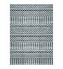 Grey Geometric Polyester 5 ft x 7 ft Machine Made Carpet