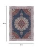 Blue Persian Polyester 5 ft x 7 ft Machine Made Carpet