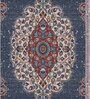 Blue Persian Polyester 5 ft x 7 ft Machine Made Carpet