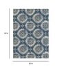 Blue Persian Polyester 5 ft x 7 ft Machine Made Carpet