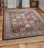 Maroon Viscose Vintage 4  x 6  Feet Machine Made Carpet