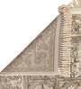 Beige Persian Viscose 5 ft x 7 ft Machine Made Carpet