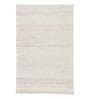 White Wool & Jute Geometrical 5  x 8  Feet Hand Woven Carpet