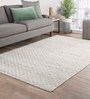 White Wool & Jute Geometrical 8 x 10 Feet Hand Woven Carpet