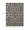Grey Wool And Viscose Geometrical 5  x 8  Feet Hand Tufted Carpet