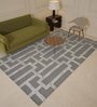 Grey Wool And Viscose Geometrical 5  x 8  Feet Hand Tufted Carpet