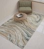 Grey Wool And Viscose Abstract 8 x 11 Feet Hand Tufted Carpet