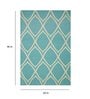 Blue Wool Geometrical 5  x 8  Feet Hand Woven Carpet