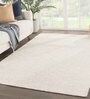 Cream Wool Solid 5 x 8 Feet Hand Woven Carpet
