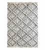 Grey Wool Geometrical 5  x 8  Feet Hand Woven Carpet