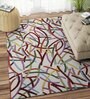 White Wool Abstract 5  x 8  Feet Hand Tufted Carpet