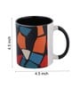 Geometrical Printed with Inside Colour Black Coffee Mug 320ml